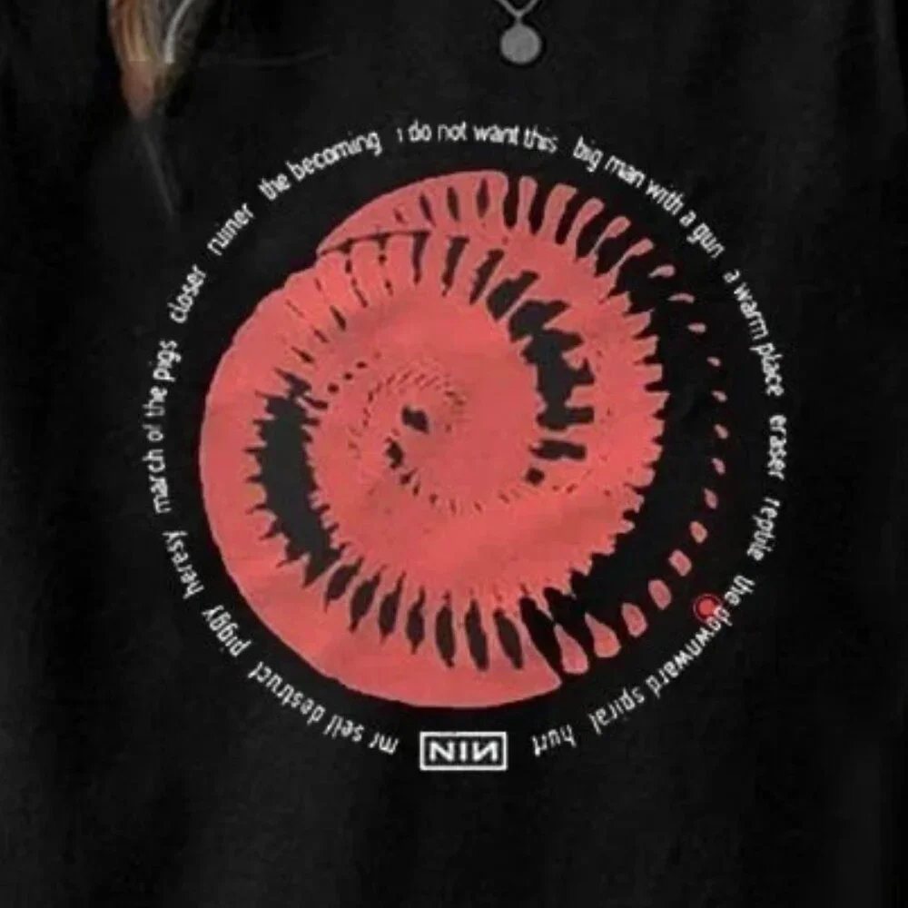 NIN Peel It Back Tour 2025 T-Shirt | Red Spiral Nine Inch Nails Concert Tee - Picture 2 of 6